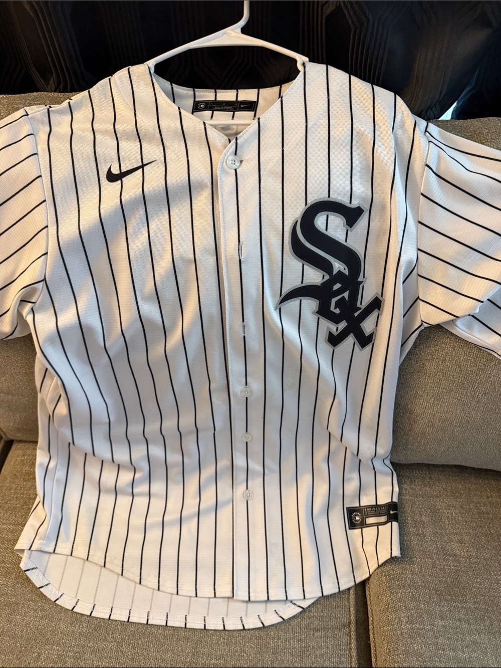 Nike White/Black Chicago White Sox Pinstripe Baseball Jersey